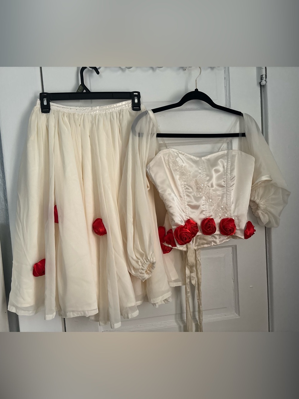 Custom made 18th century inspired Chiffon Midi Skirt with corset top